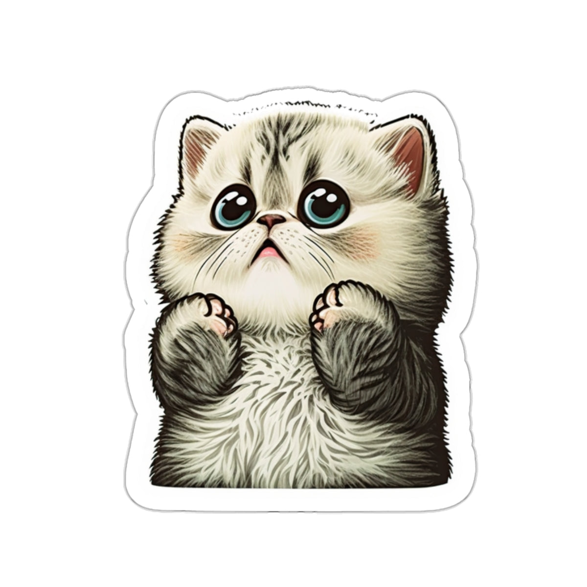 Kiss-Cut Sticker of cute funny cat kitten for your collection