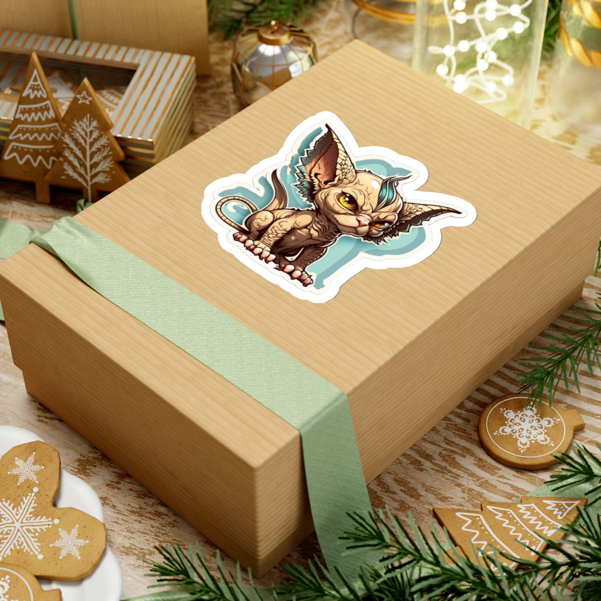 Kiss-Cut Sticker of cute funny angry sphinx cat kitten for your collection