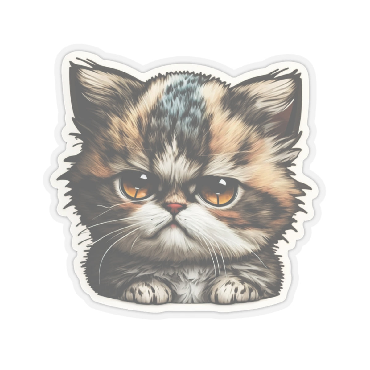 Kiss-Cut Sticker of cute funny grumpy cat kitten for your collection