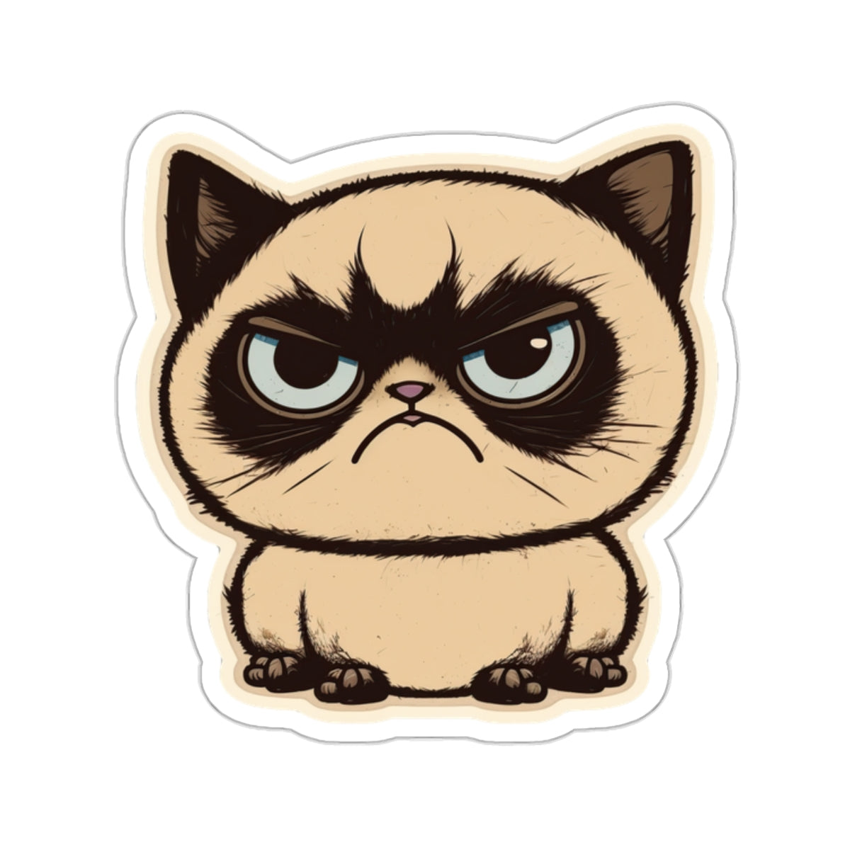 Kiss-Cut Sticker of cute funny siamise cat kitten for your collection