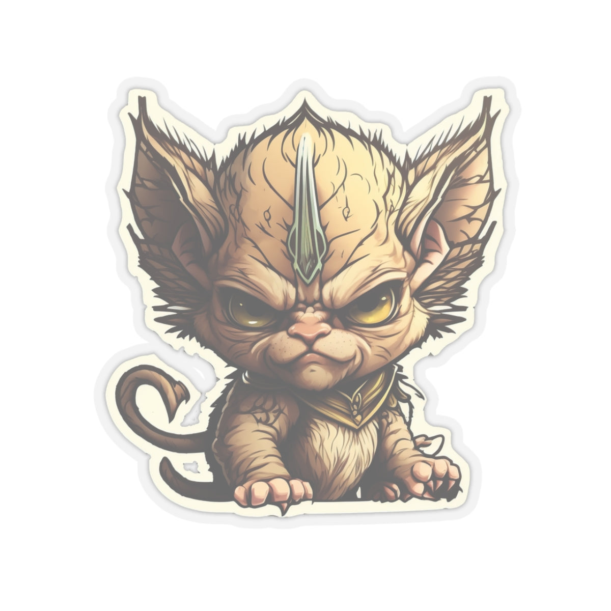 Kiss-Cut Sticker of cute funny angry sphinx cat kitten for your collection