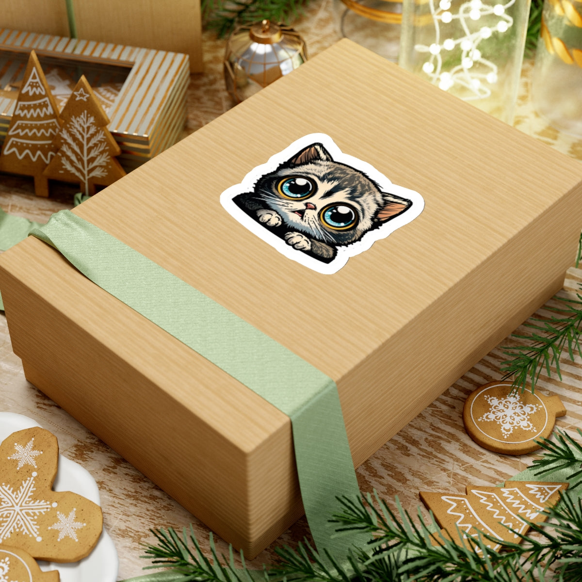 Kiss-Cut Sticker of cute funny cat kitten for your collection