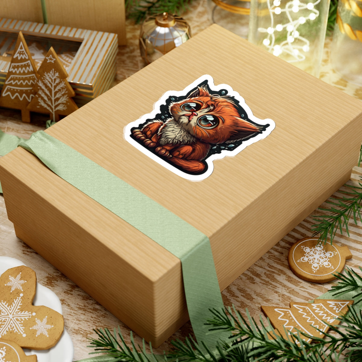 Kiss-Cut Sticker of cute funny cat kitten for your collection