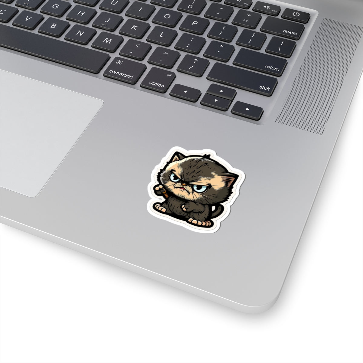 Kiss-Cut Sticker of cute funny angry anime cat kitten for your collection