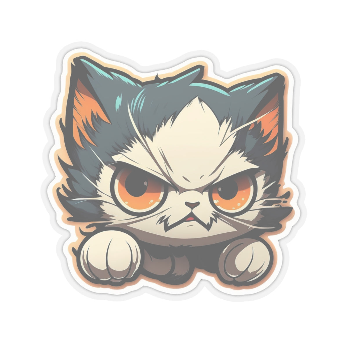 Kiss-Cut Sticker of cute funny anime cat kitten for your collection