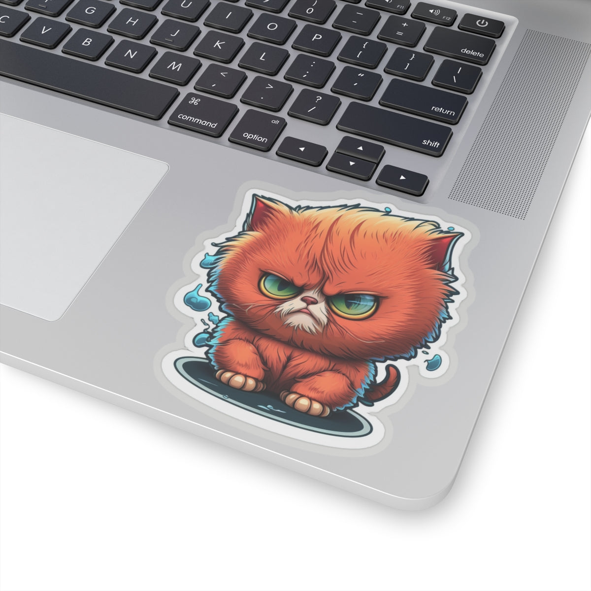 Kiss-Cut Sticker of cute funny angry anime cat kitten for your collection