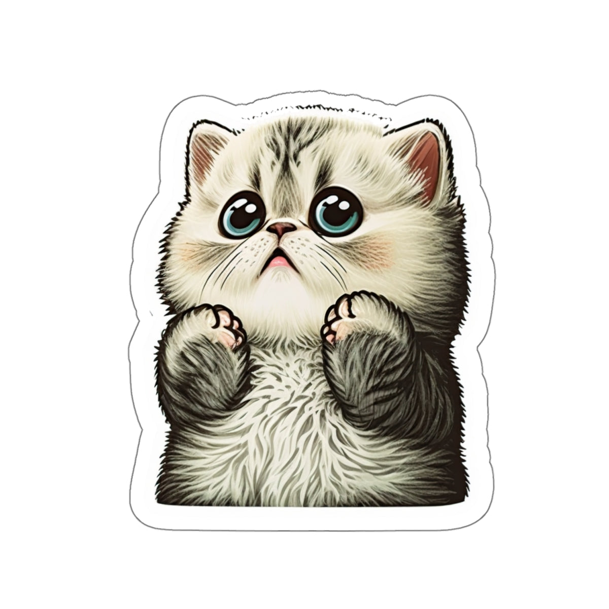Kiss-Cut Sticker of cute funny cat kitten for your collection