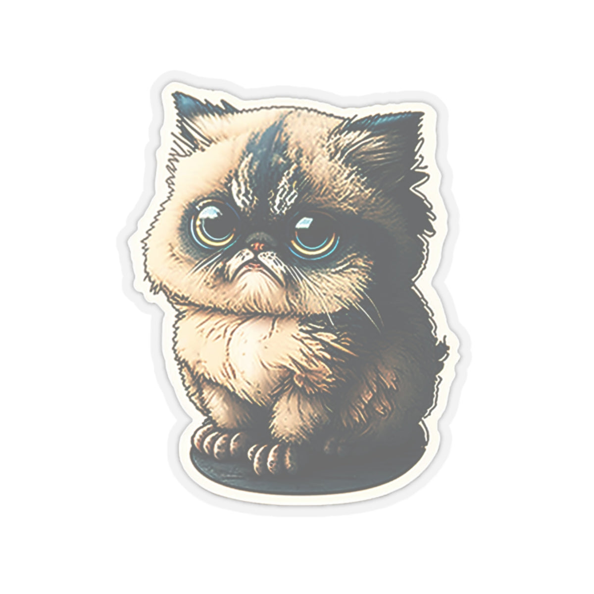 Kiss-Cut Sticker of cute funny cat kitten for your collection