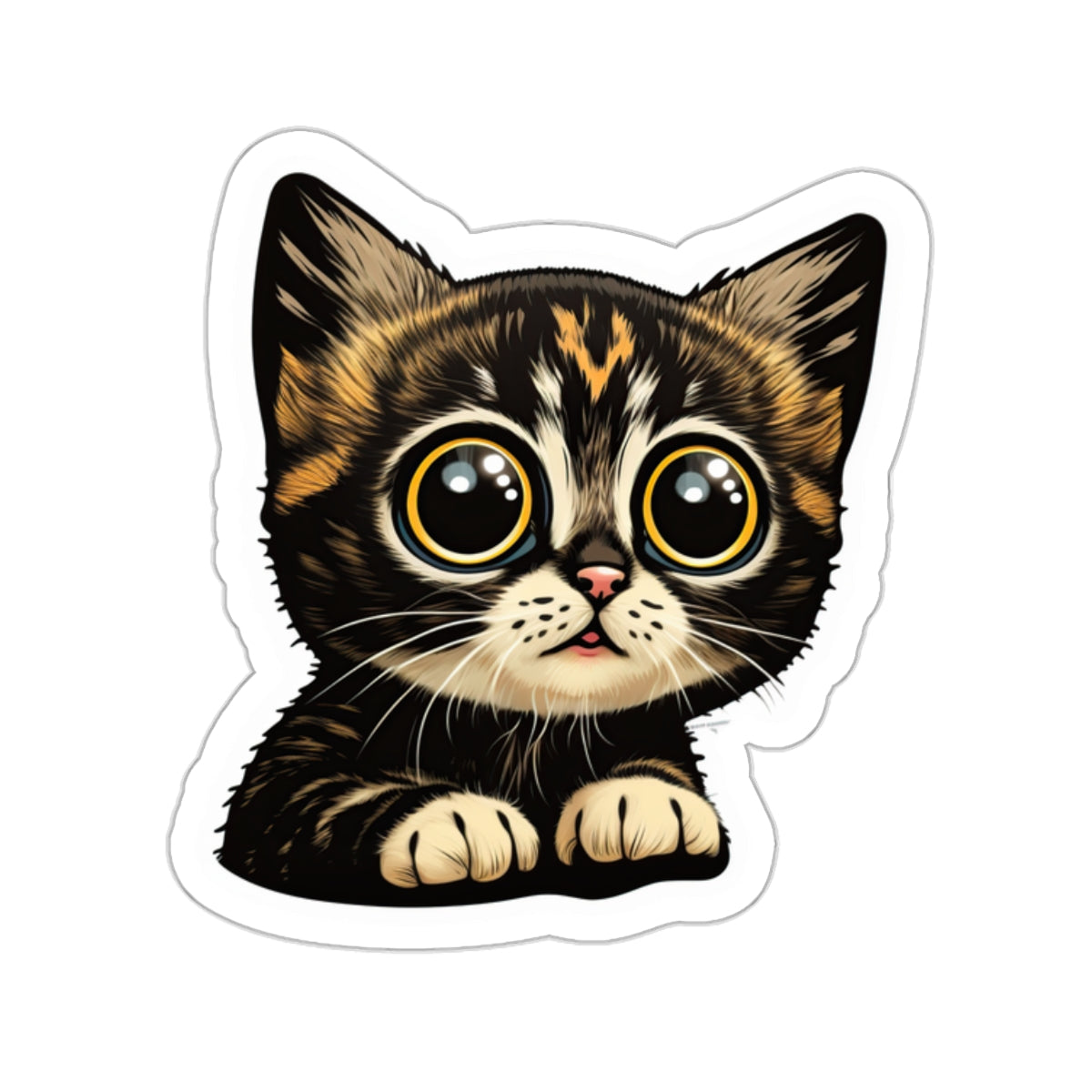 Kiss-Cut Sticker of cute funny cat kitten for your collection