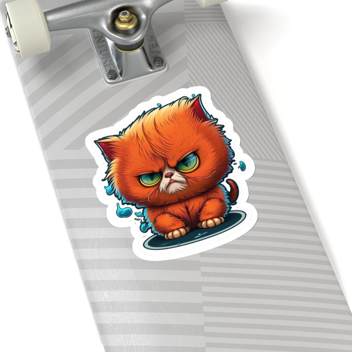 Kiss-Cut Sticker of cute funny angry anime cat kitten for your collection