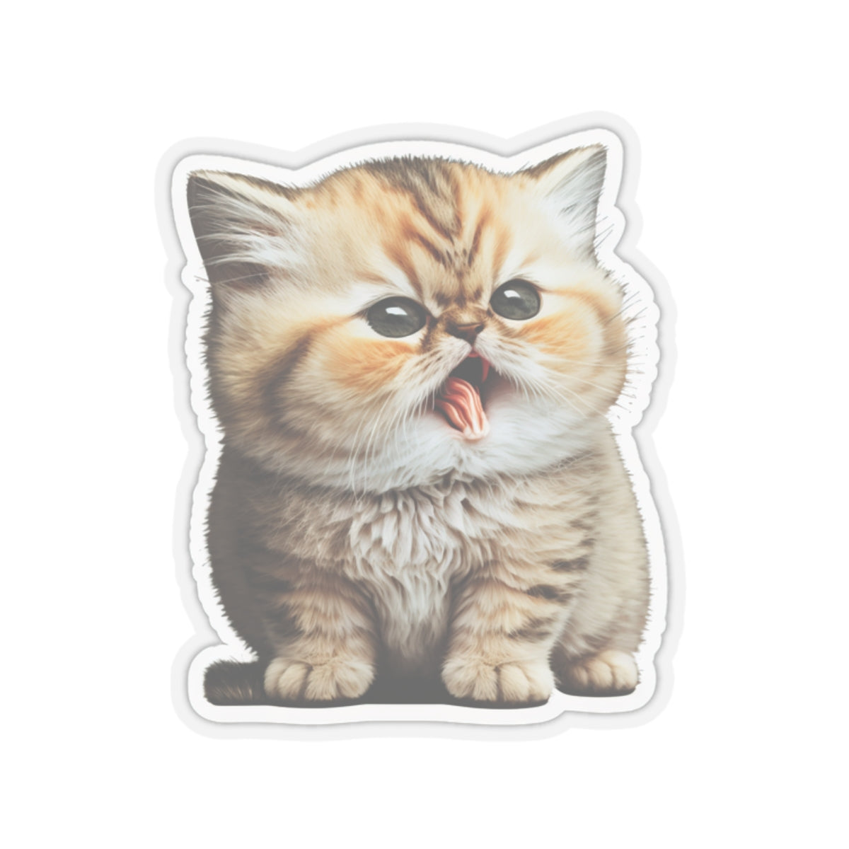 Kiss-Cut Sticker of cute funny golden chinchilla cat kitten for your collection