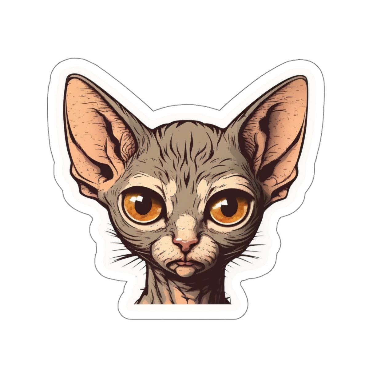 Kiss-Cut Sticker of cute funny sphinx cat kitten for your collection