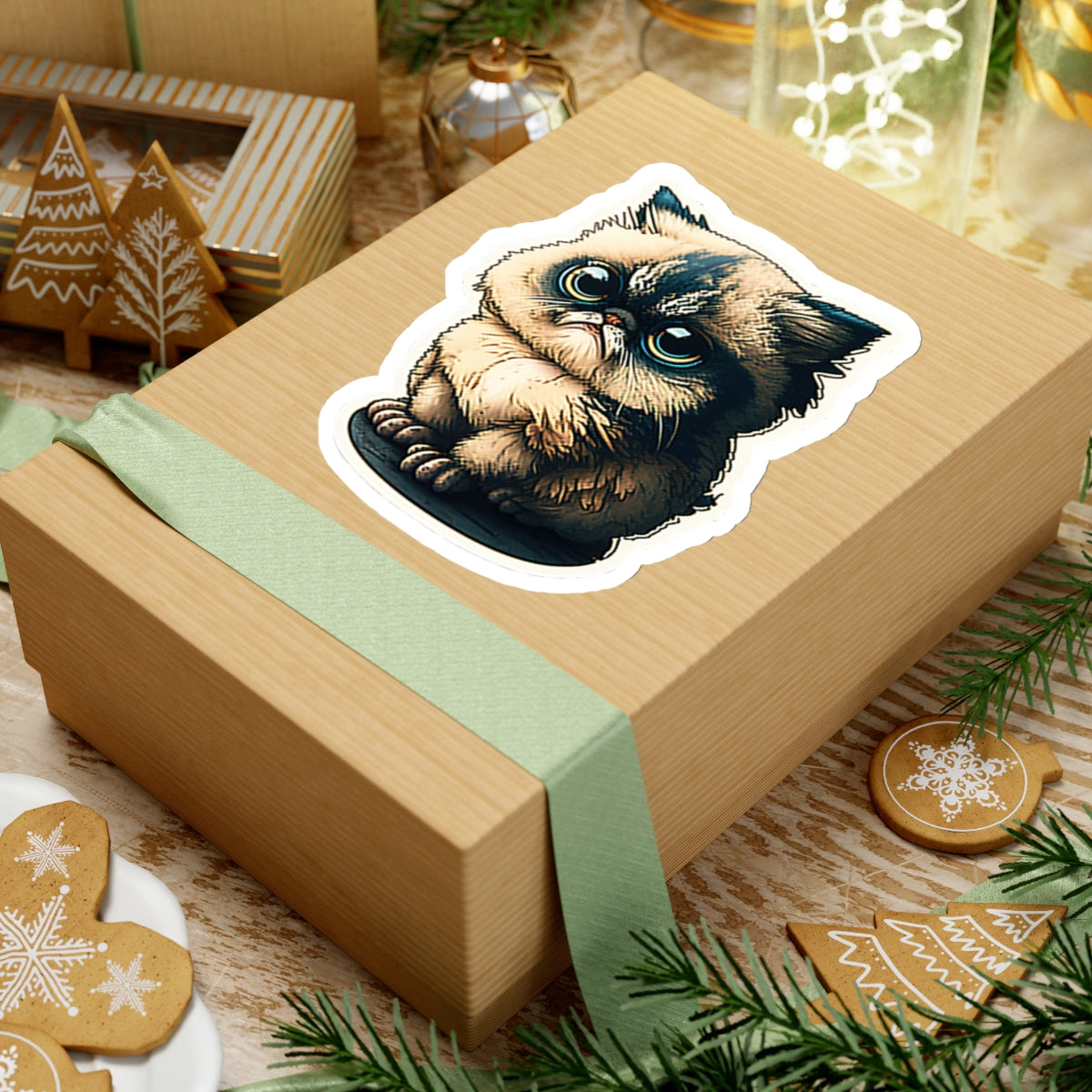 Kiss-Cut Sticker of cute funny cat kitten for your collection