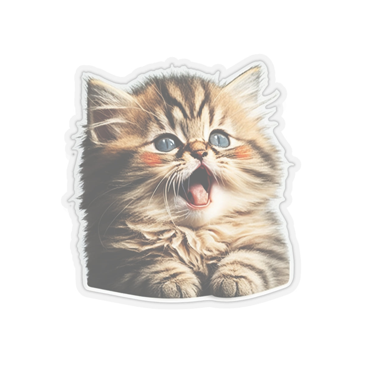 Kiss-Cut Sticker of cute funny golden chinchilla cat kitten for your collection