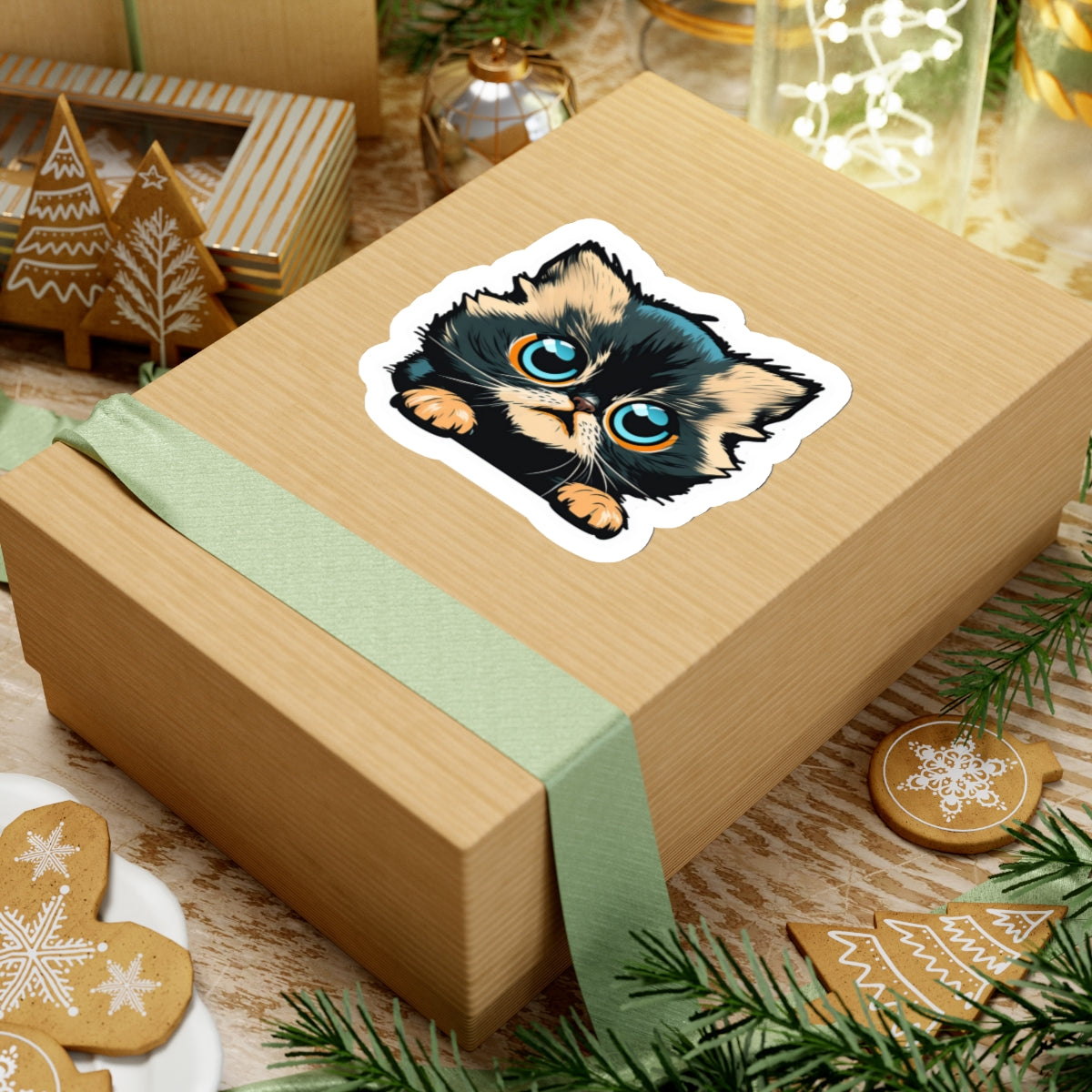 Kiss-Cut Sticker of cute funny cat kitten for your collection
