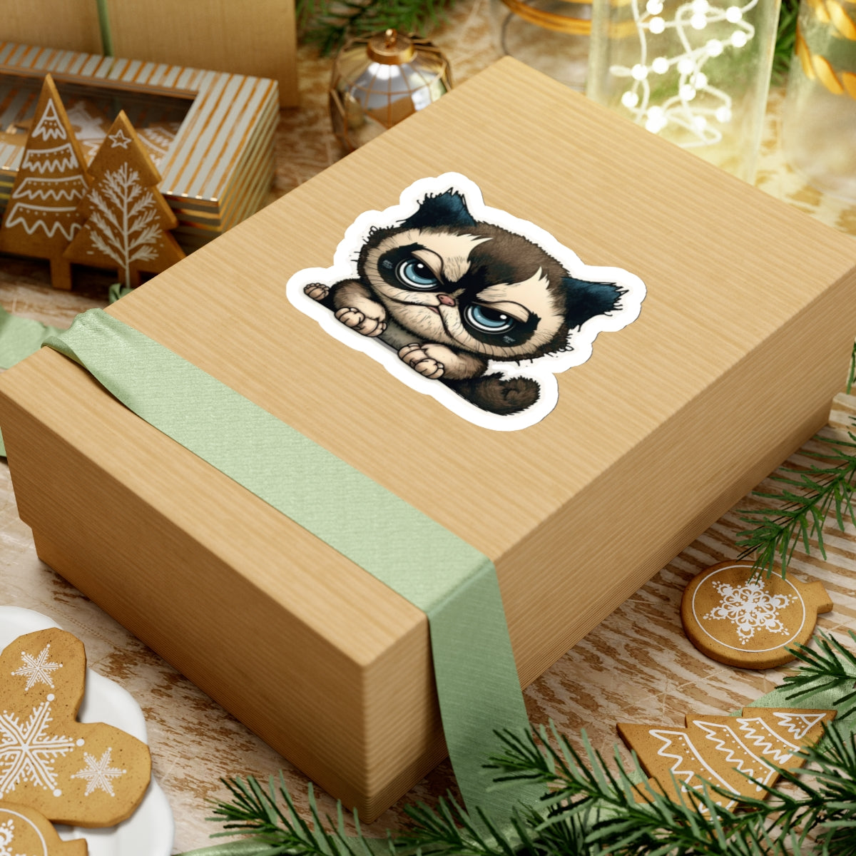Kiss-Cut Sticker of cute funny cat kitten for your collection