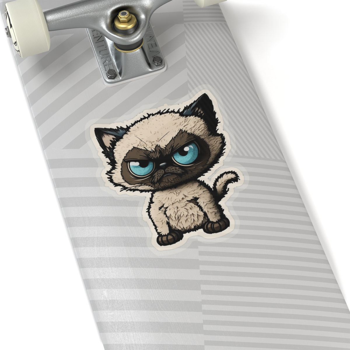 Kiss-Cut Sticker of cute funny angry siamise cat kitten for your collection