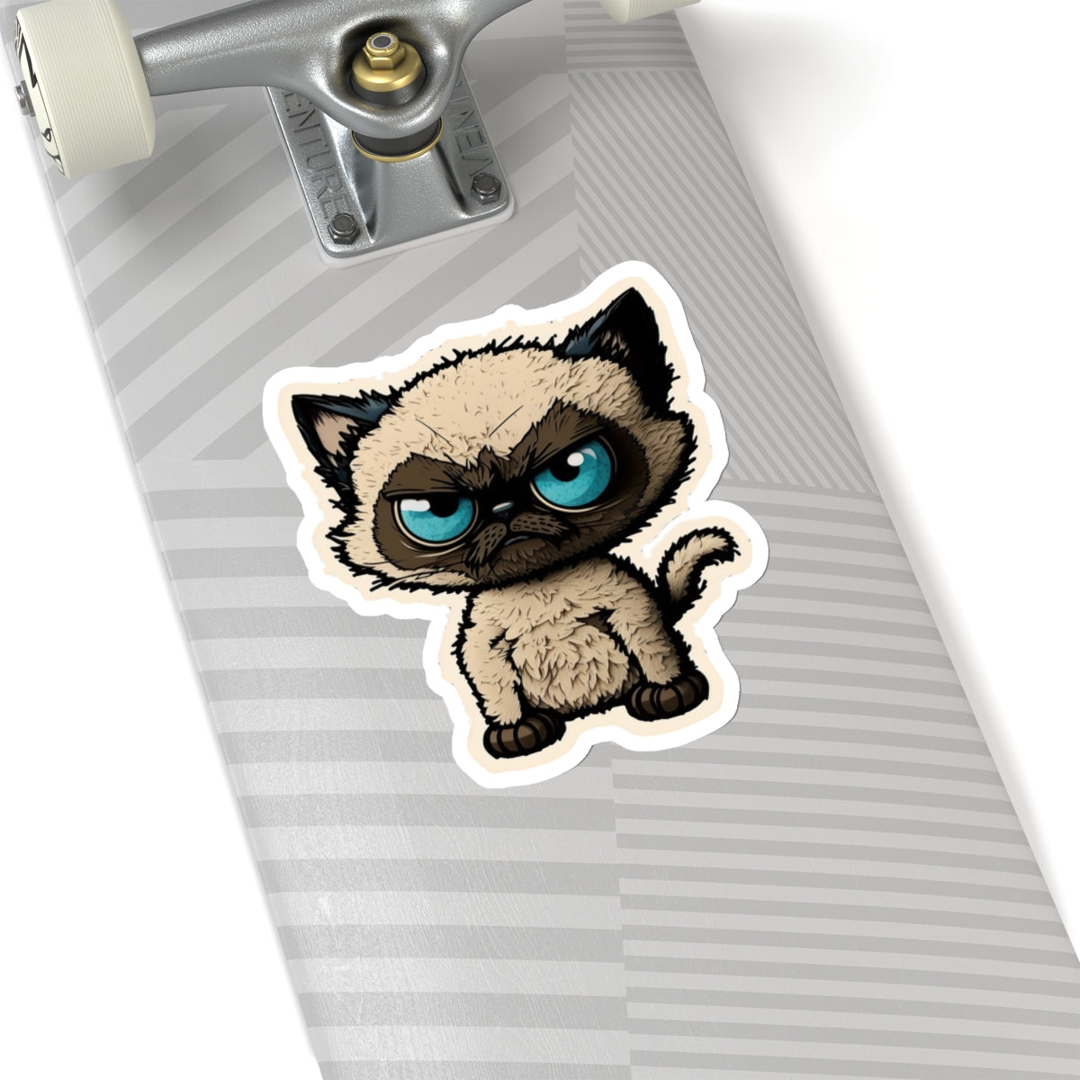 Kiss-Cut Sticker of cute funny angry siamise cat kitten for your collection