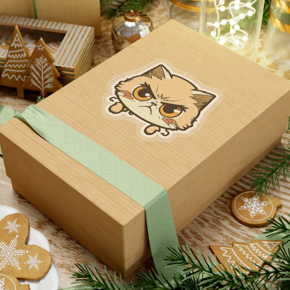 Kiss-Cut Sticker of cute funny anime cat kitten for your collection