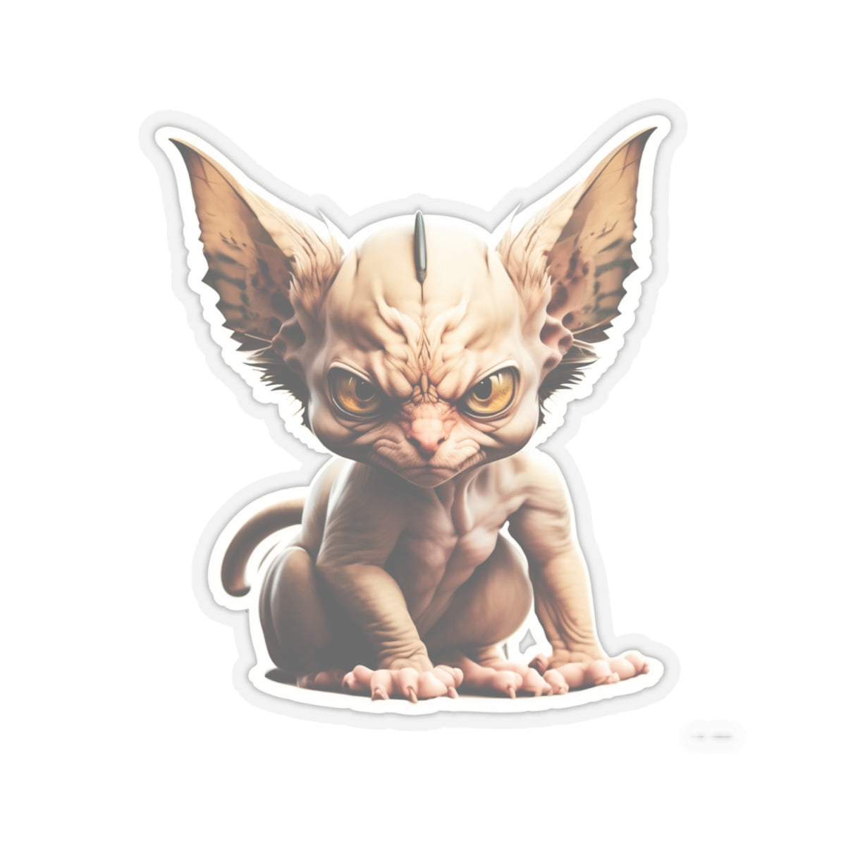 Kiss-Cut Sticker of cute funny angry sphinx cat kitten for your collection