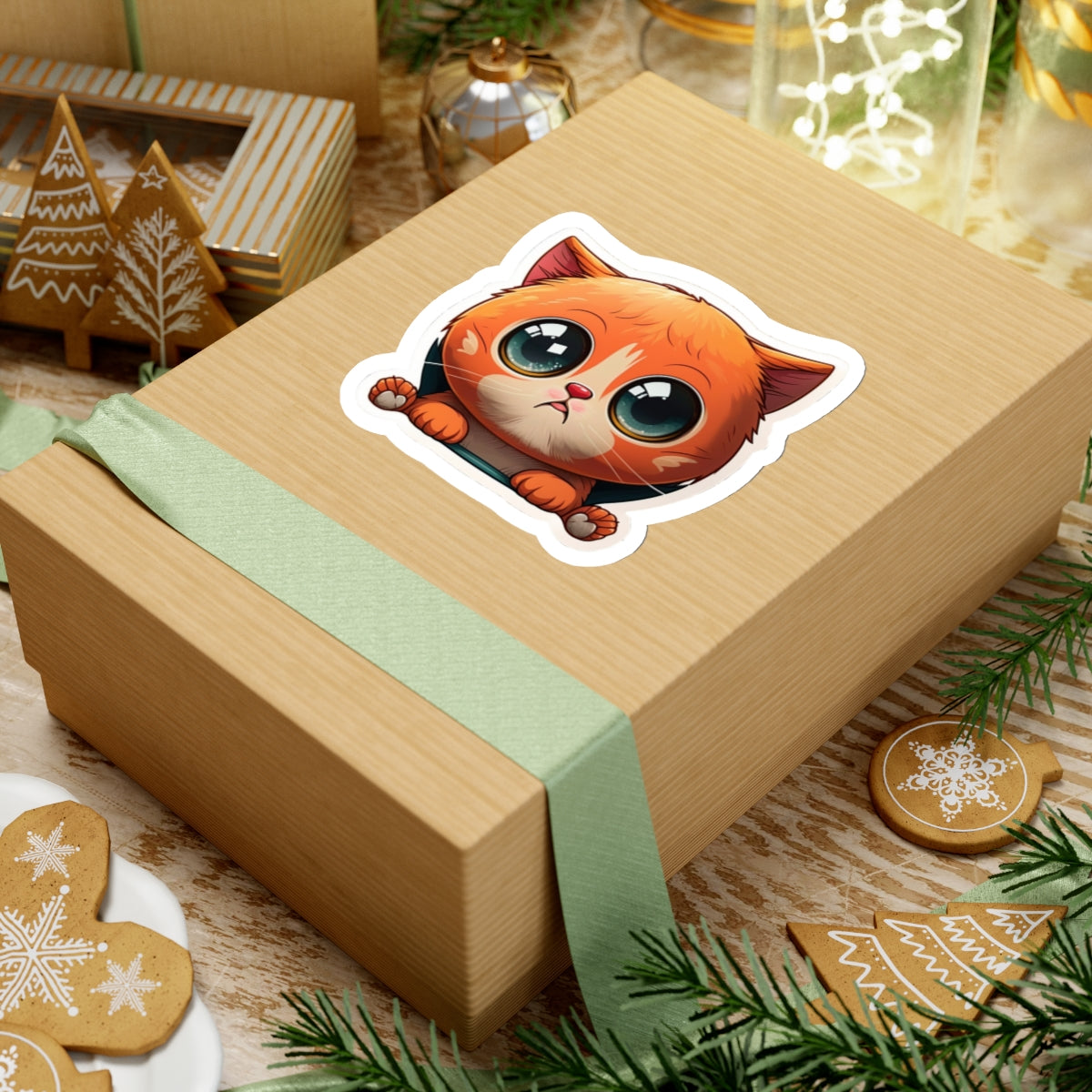 Kiss-Cut Sticker of cute funny cat kitten for your collection