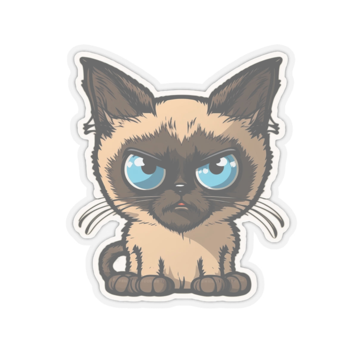 Kiss-Cut Sticker of cute funny siamise cat kitten for your collection