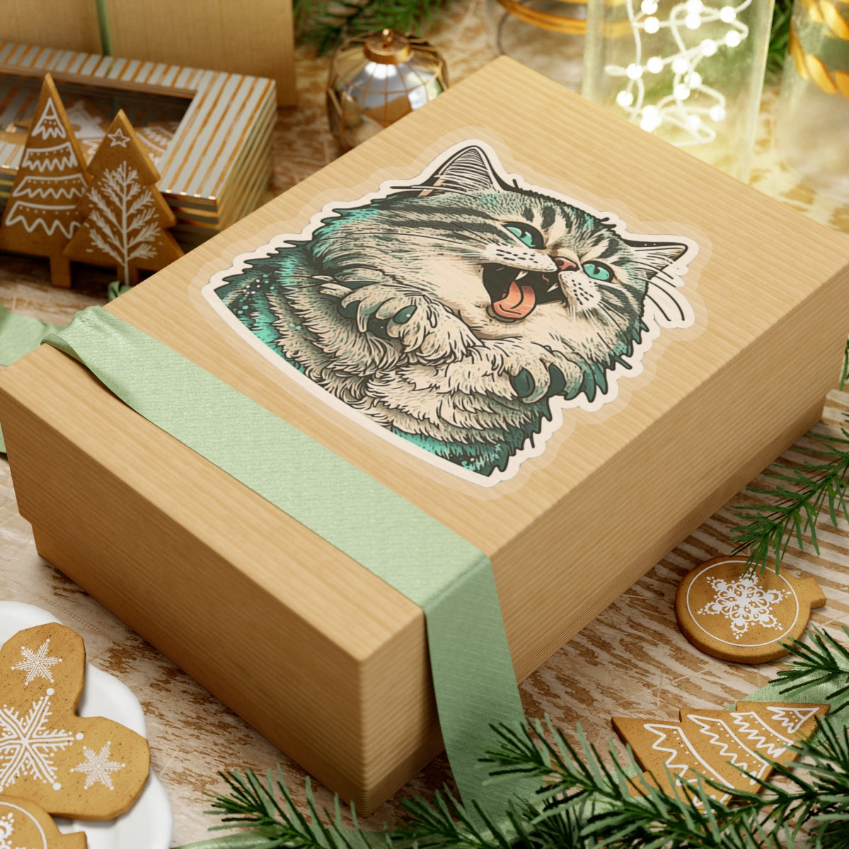 Kiss-Cut Sticker of cute funny siberian cat for your collection