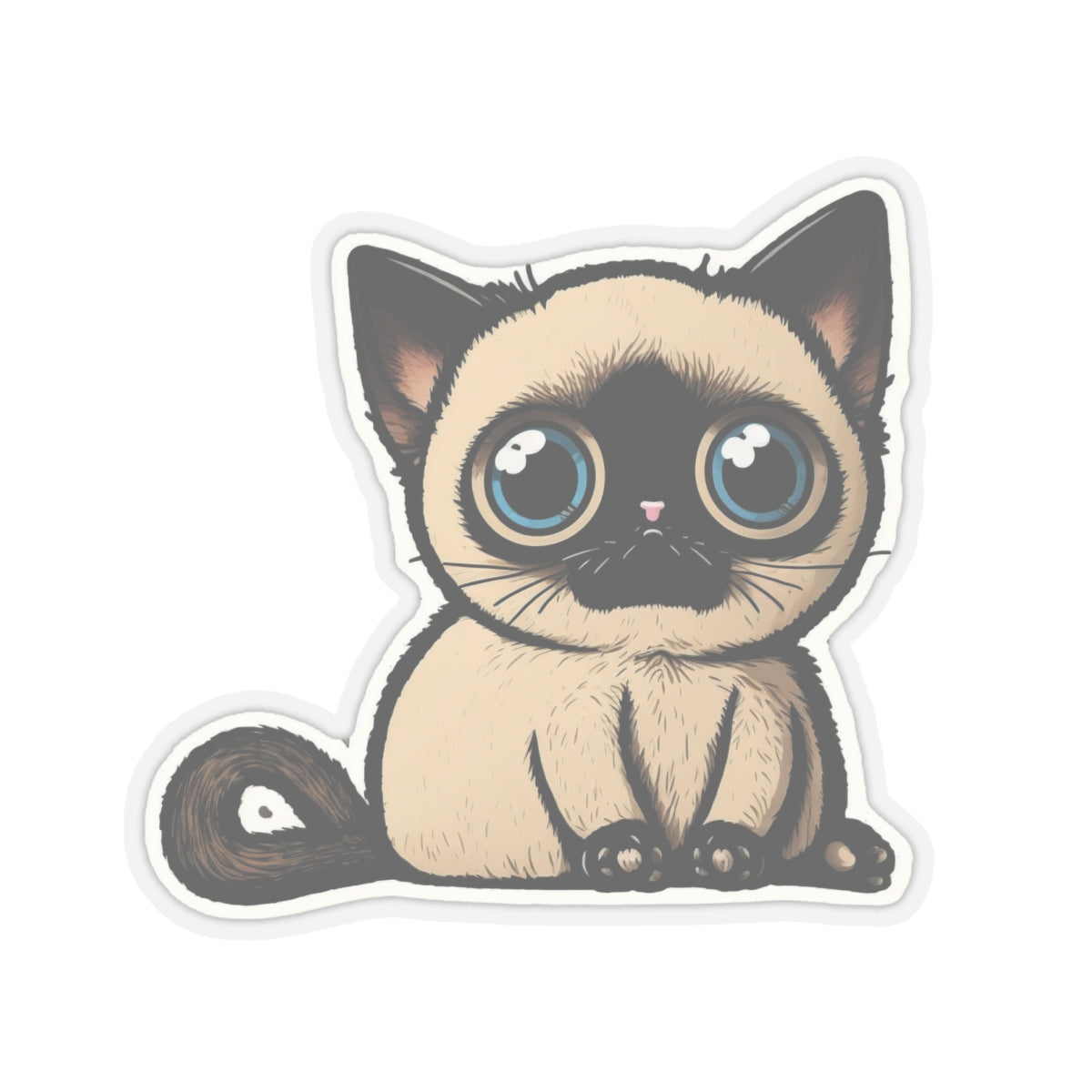 Kiss-Cut Sticker of cute funny cat kitten for your collection