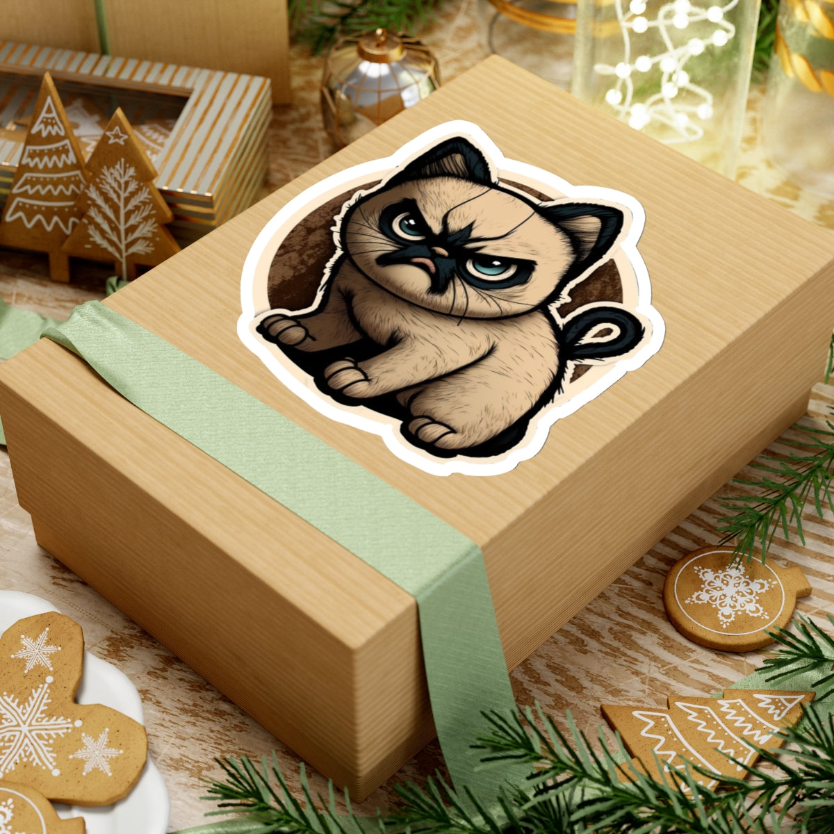 Kiss-Cut Sticker of cute funny siamise cat kitten  for your collection