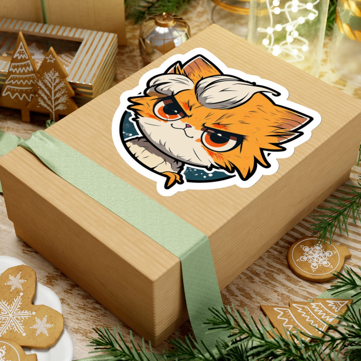 Kiss-Cut Sticker of cute funny anime cat kitten for your collection