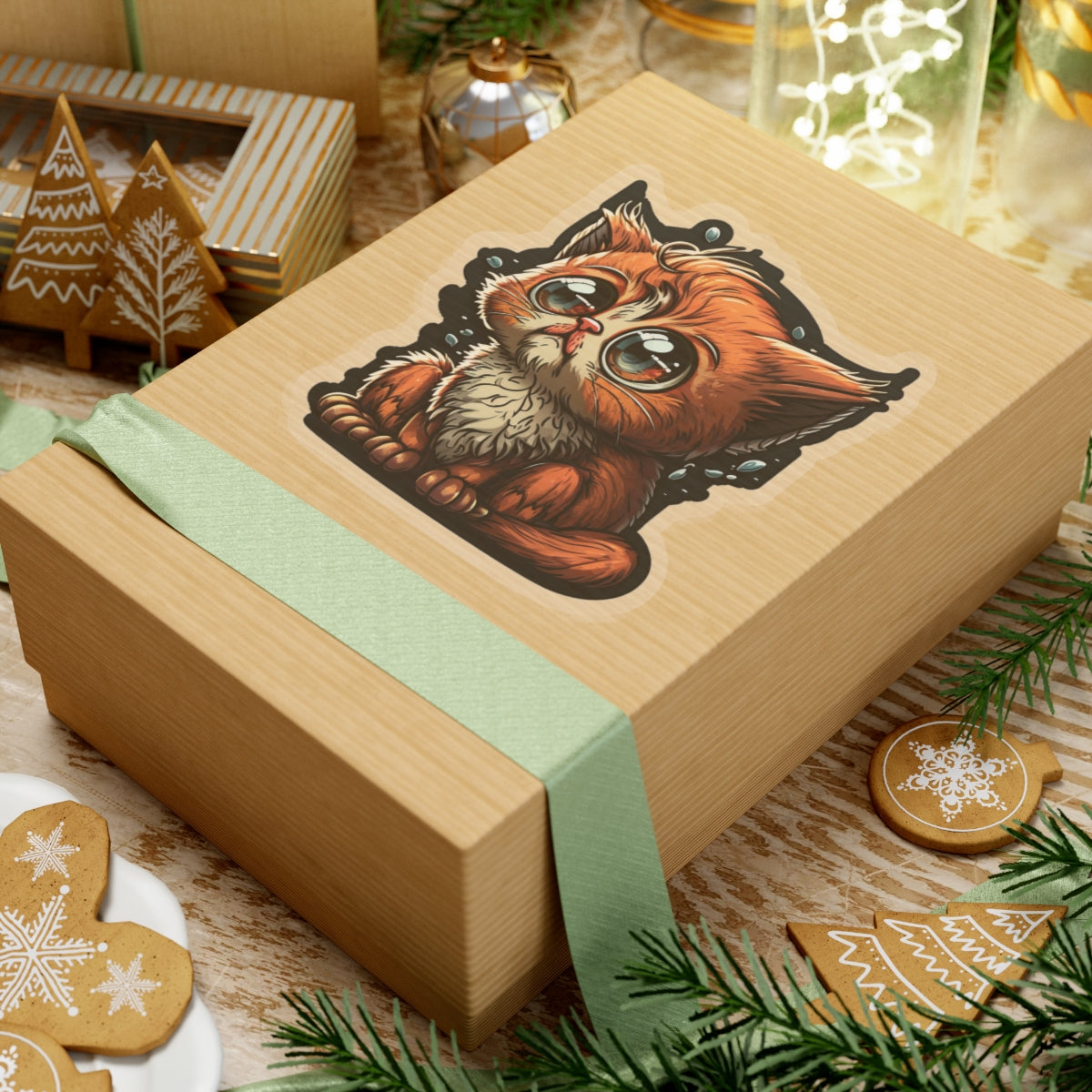 Kiss-Cut Sticker of cute funny cat kitten for your collection