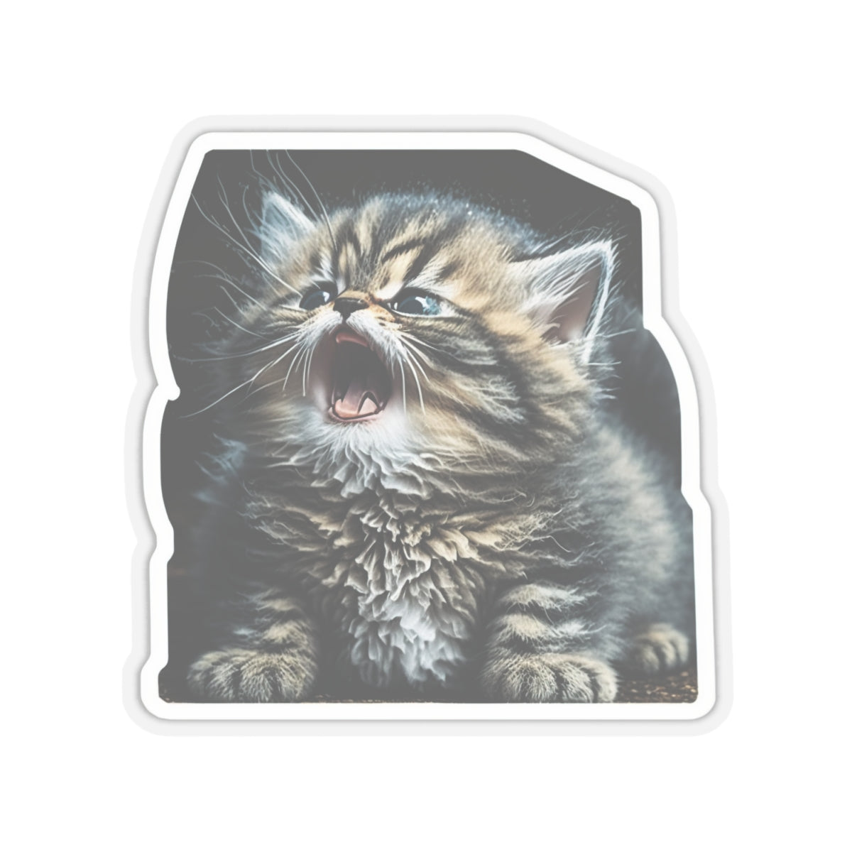 Kiss-Cut Sticker of cute funny siberian cat kitten for your collection