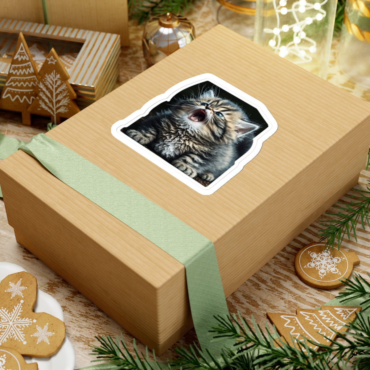 Kiss-Cut Sticker of cute funny siberian cat kitten for your collection