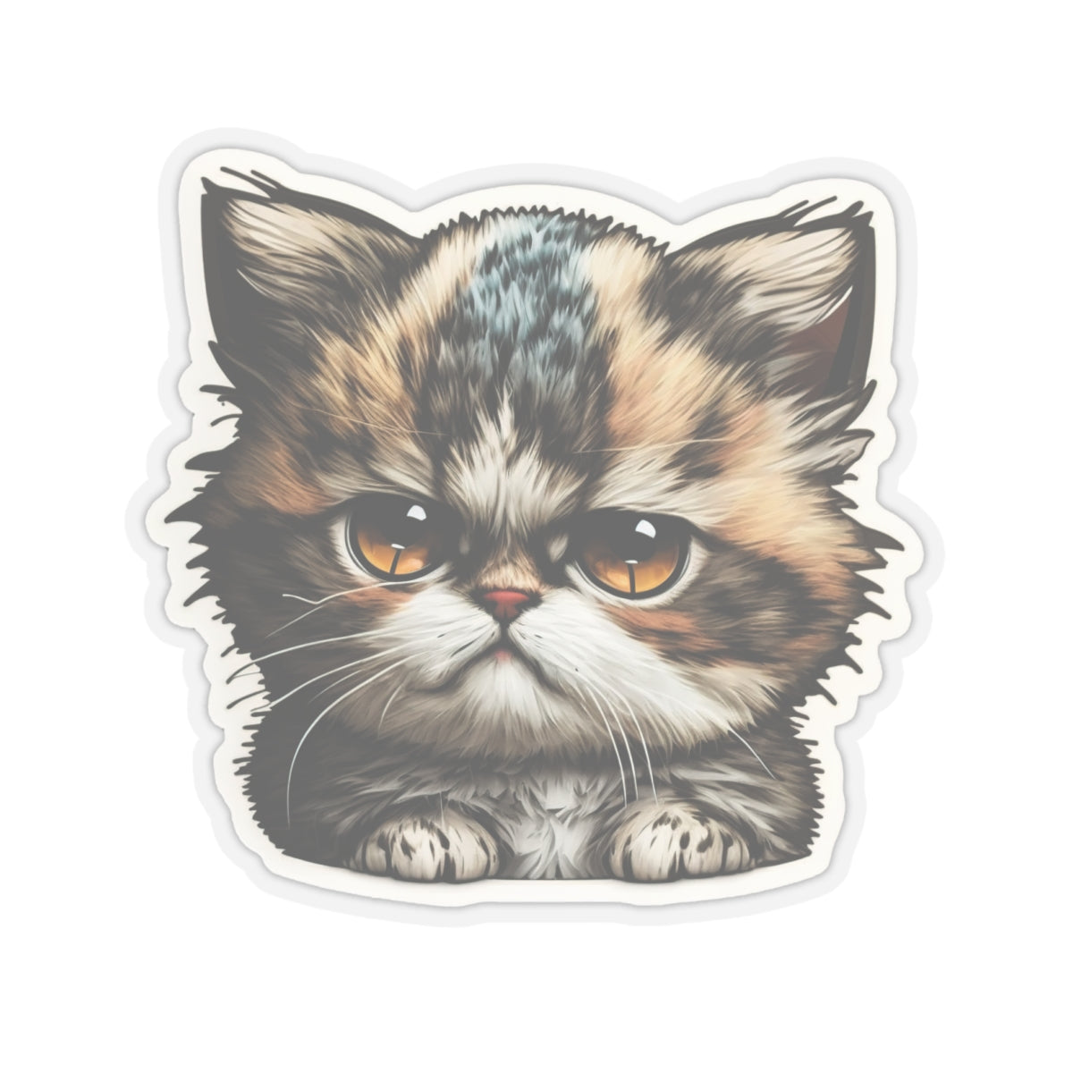 Kiss-Cut Sticker of cute funny grumpy cat kitten for your collection