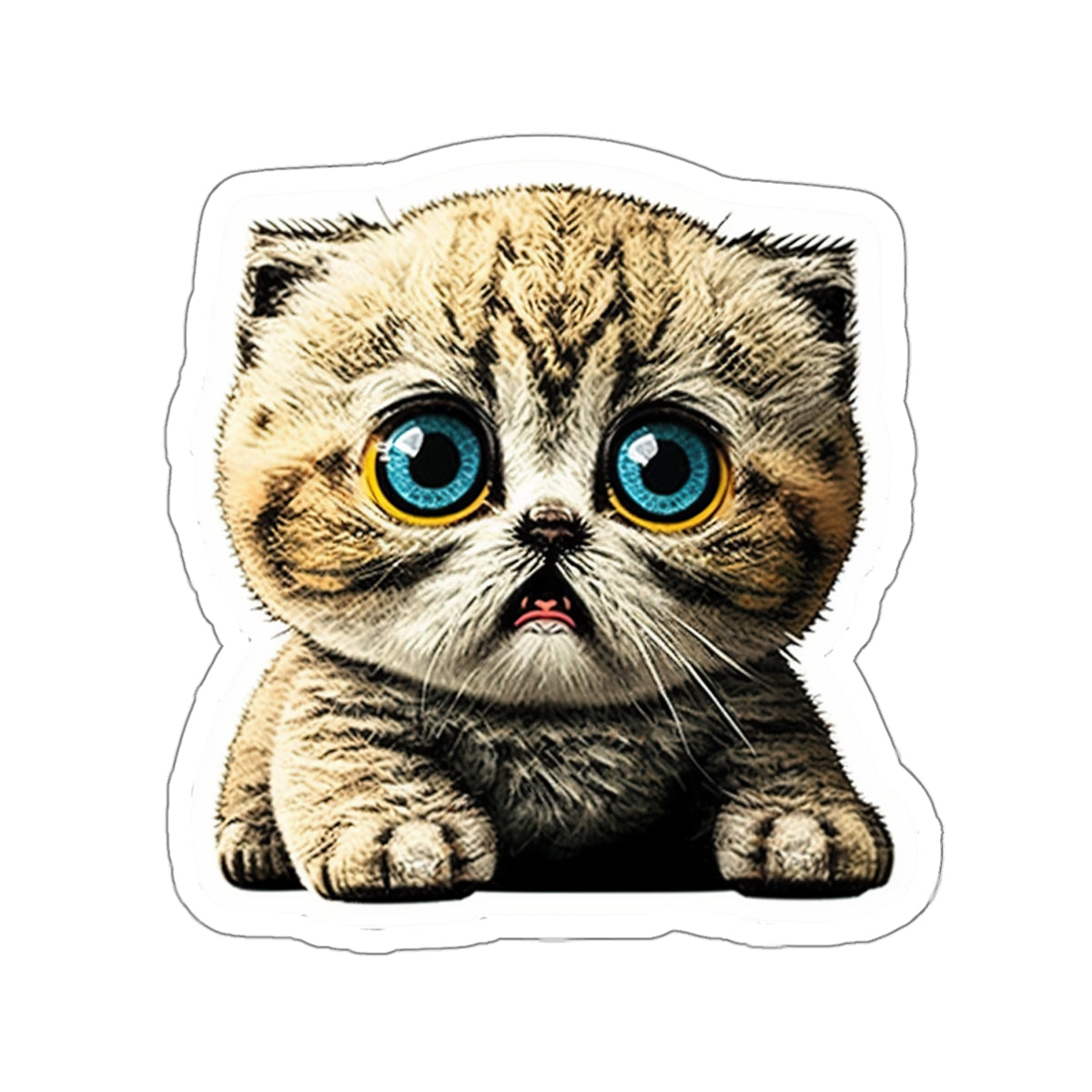 Kiss-Cut Sticker of cute funny cat kitten for your collection