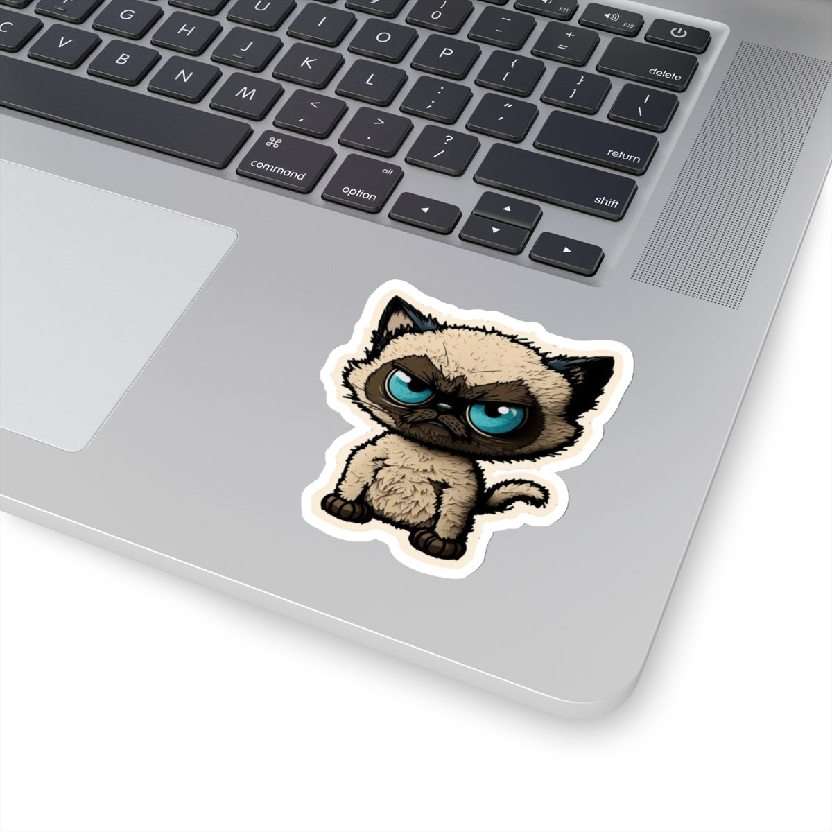 Kiss-Cut Sticker of cute funny angry siamise cat kitten for your collection