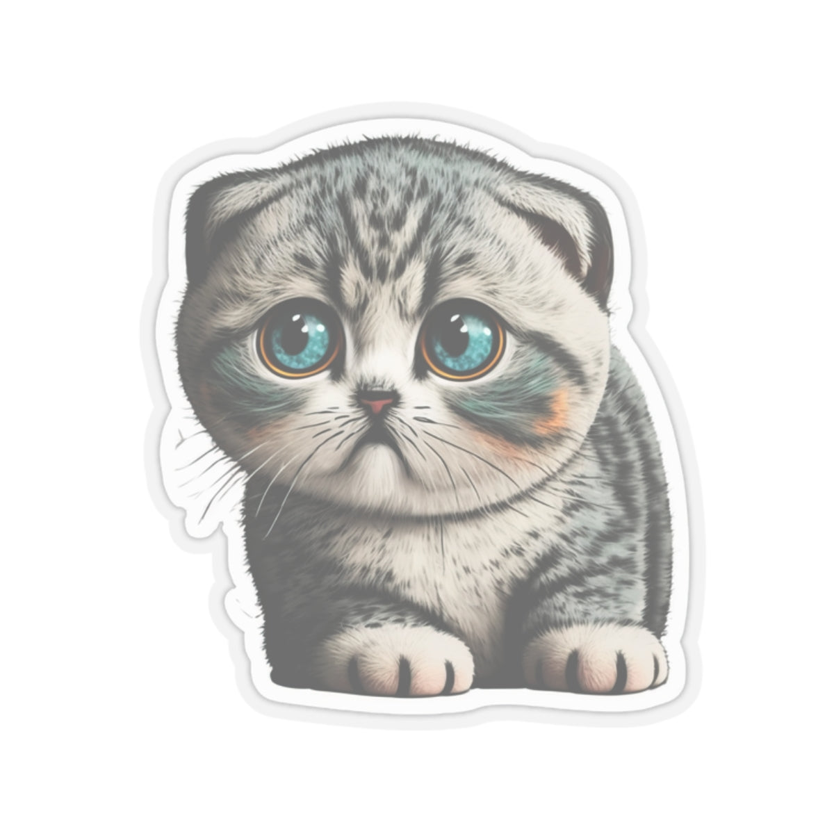 Kiss-Cut Sticker of cute funny cat kitten  for your collection
