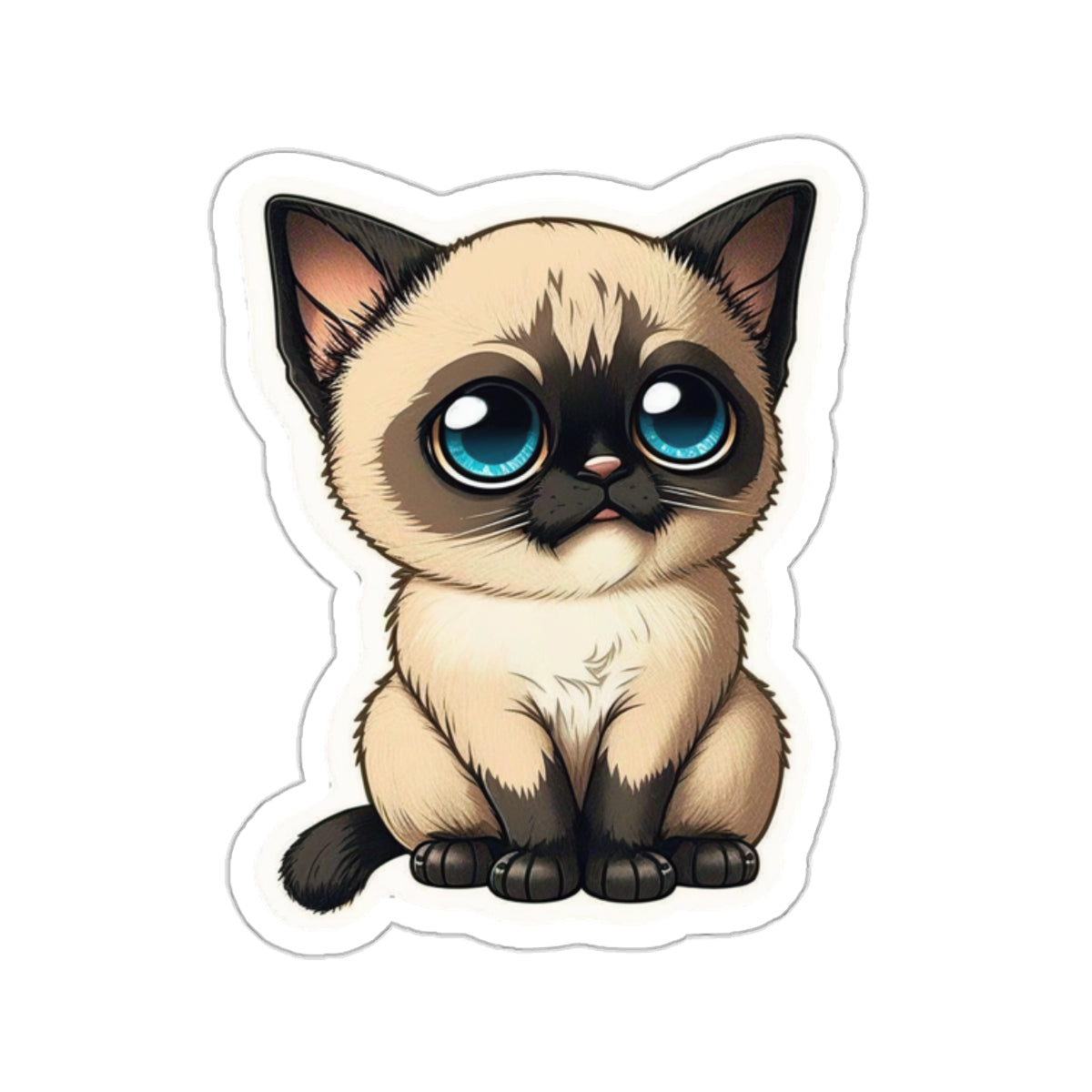 Kiss-Cut Sticker of cute funny cat kitten for your collection