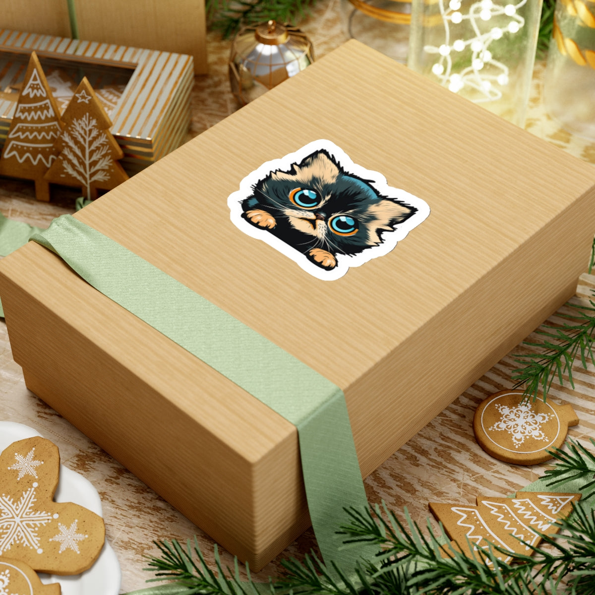 Kiss-Cut Sticker of cute funny cat kitten for your collection