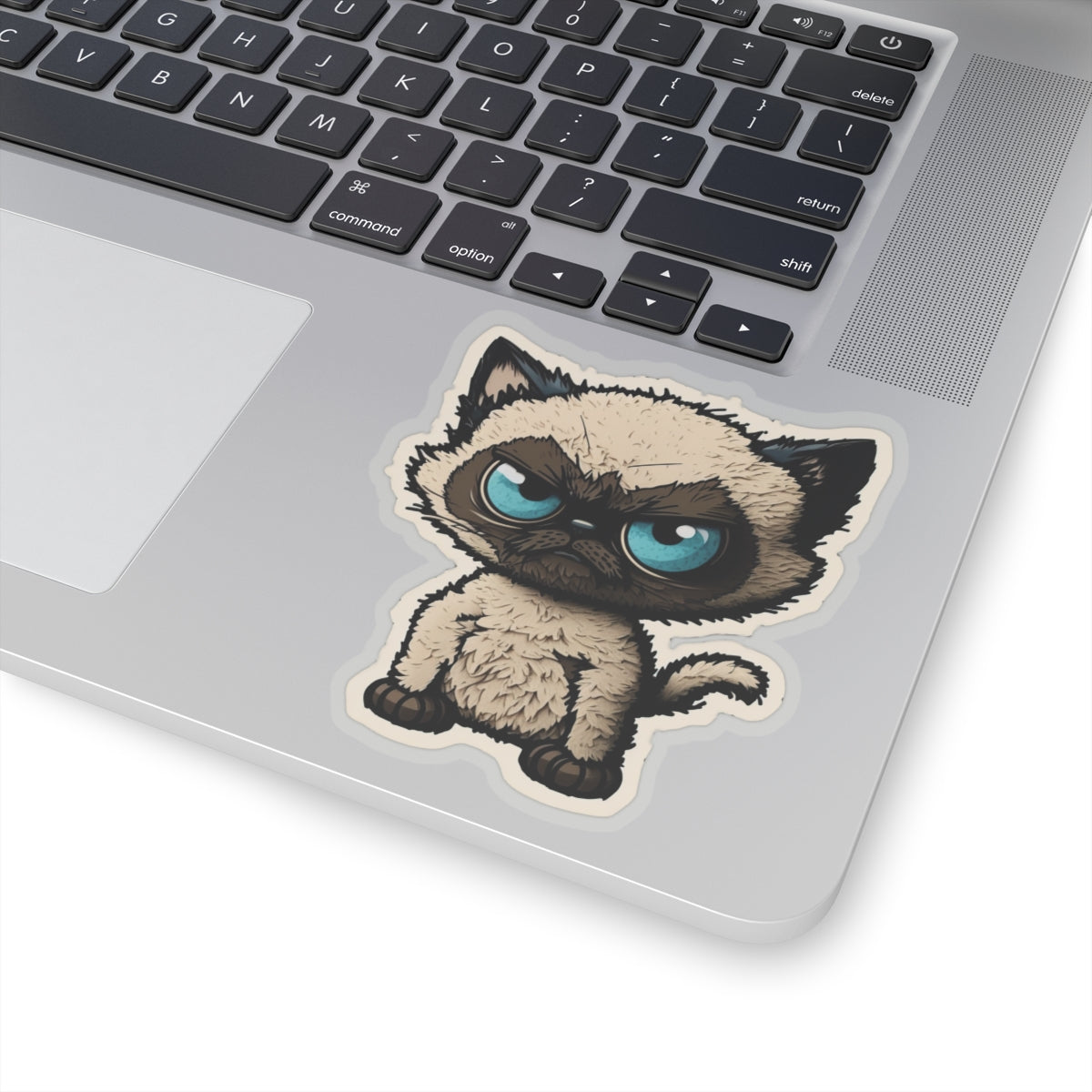 Kiss-Cut Sticker of cute funny angry siamise cat kitten for your collection