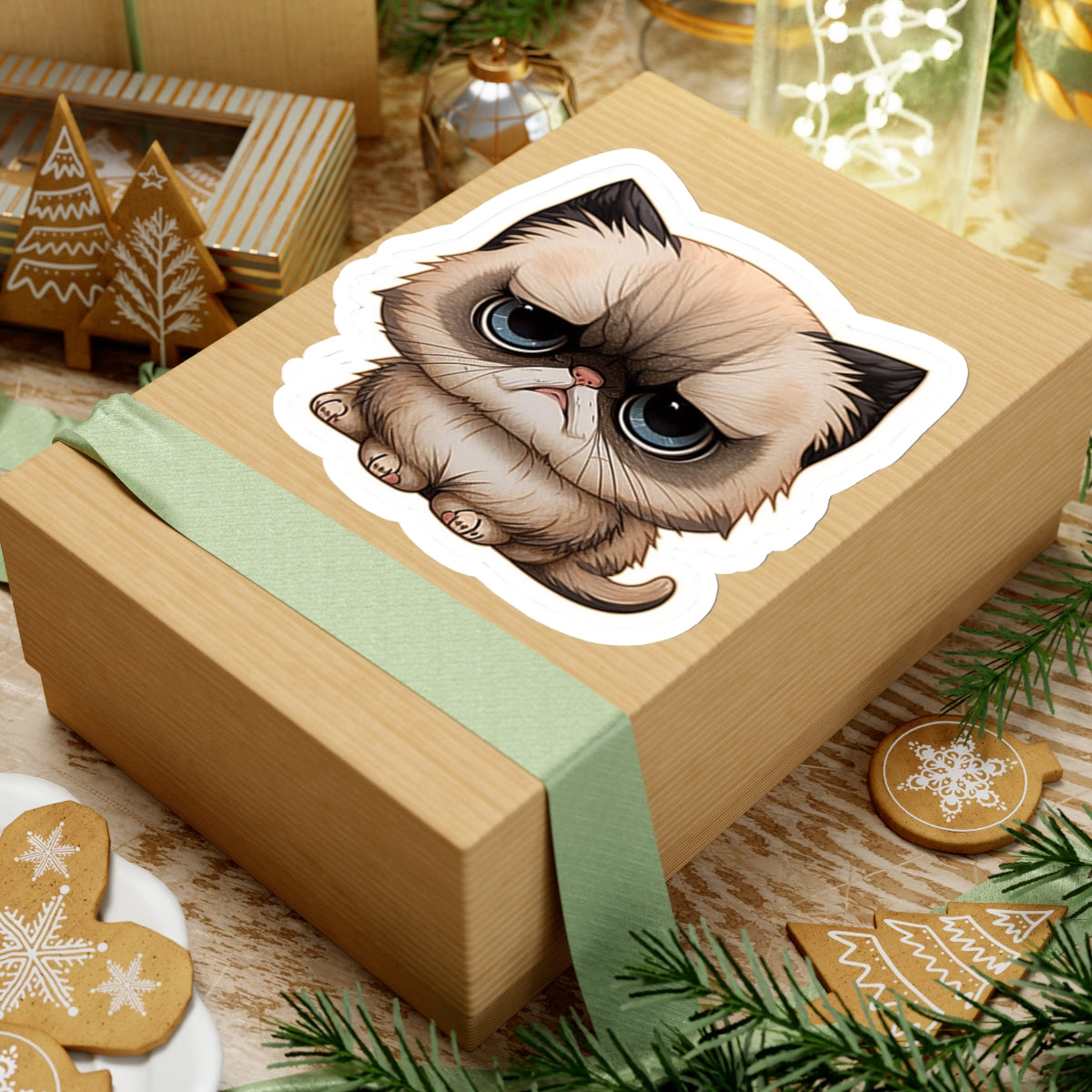 Kiss-Cut Sticker of cute funny cat kitten for your collection