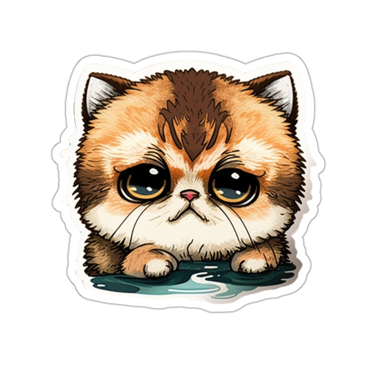 Kiss-Cut Sticker of cute funny cat kitten for your collection