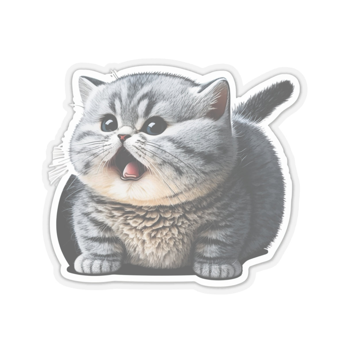 Kiss-Cut Sticker of cute funny burmilla cat kitten for your collection
