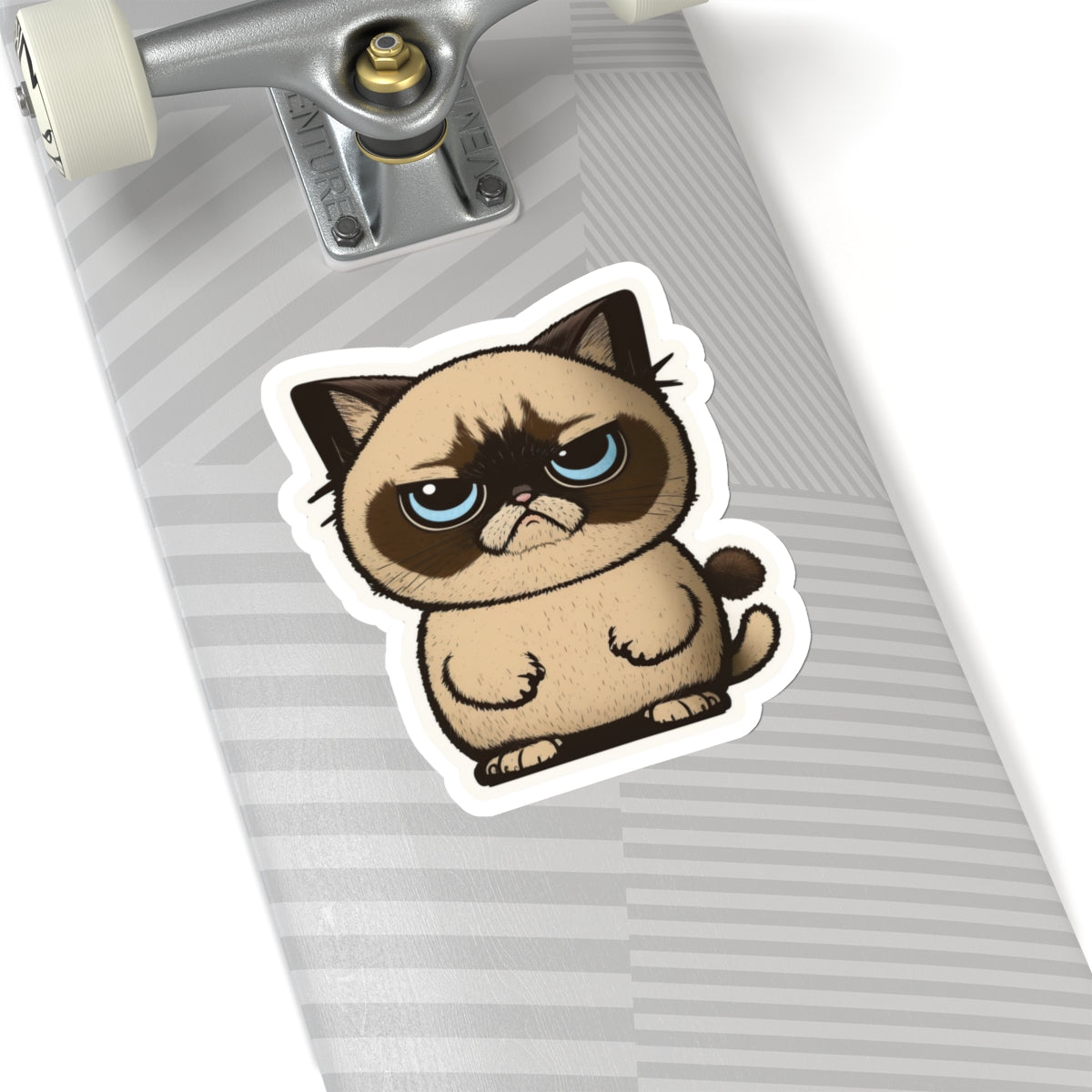 Kiss-Cut Sticker of cute funny grumpy siamise cat kitten for your collection