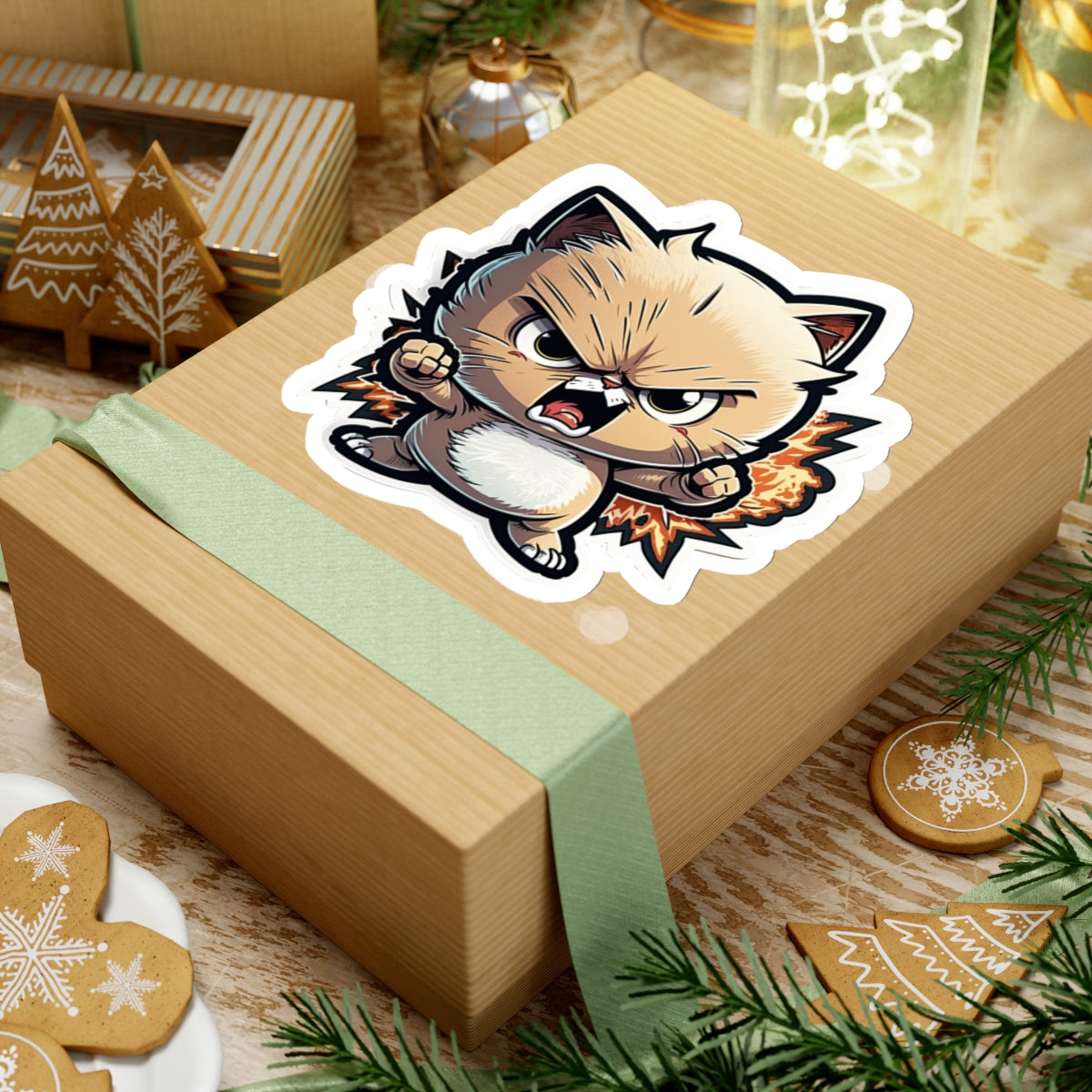 Kiss-Cut Sticker of cute funny anime cat kitten for your collection