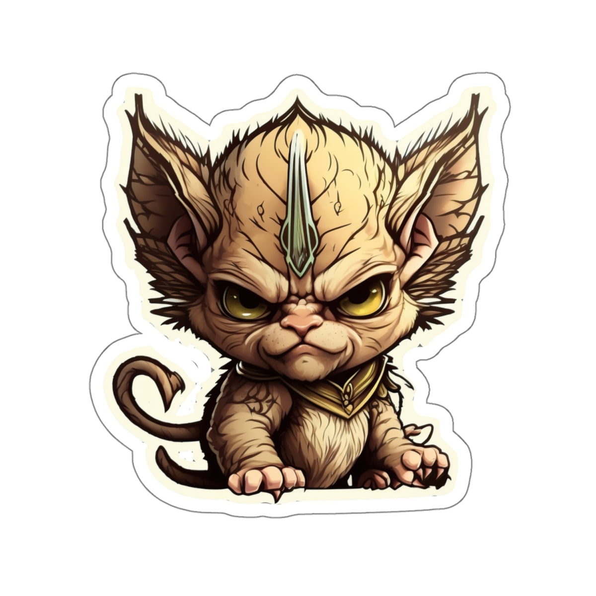 Kiss-Cut Sticker of cute funny angry sphinx cat kitten for your collection