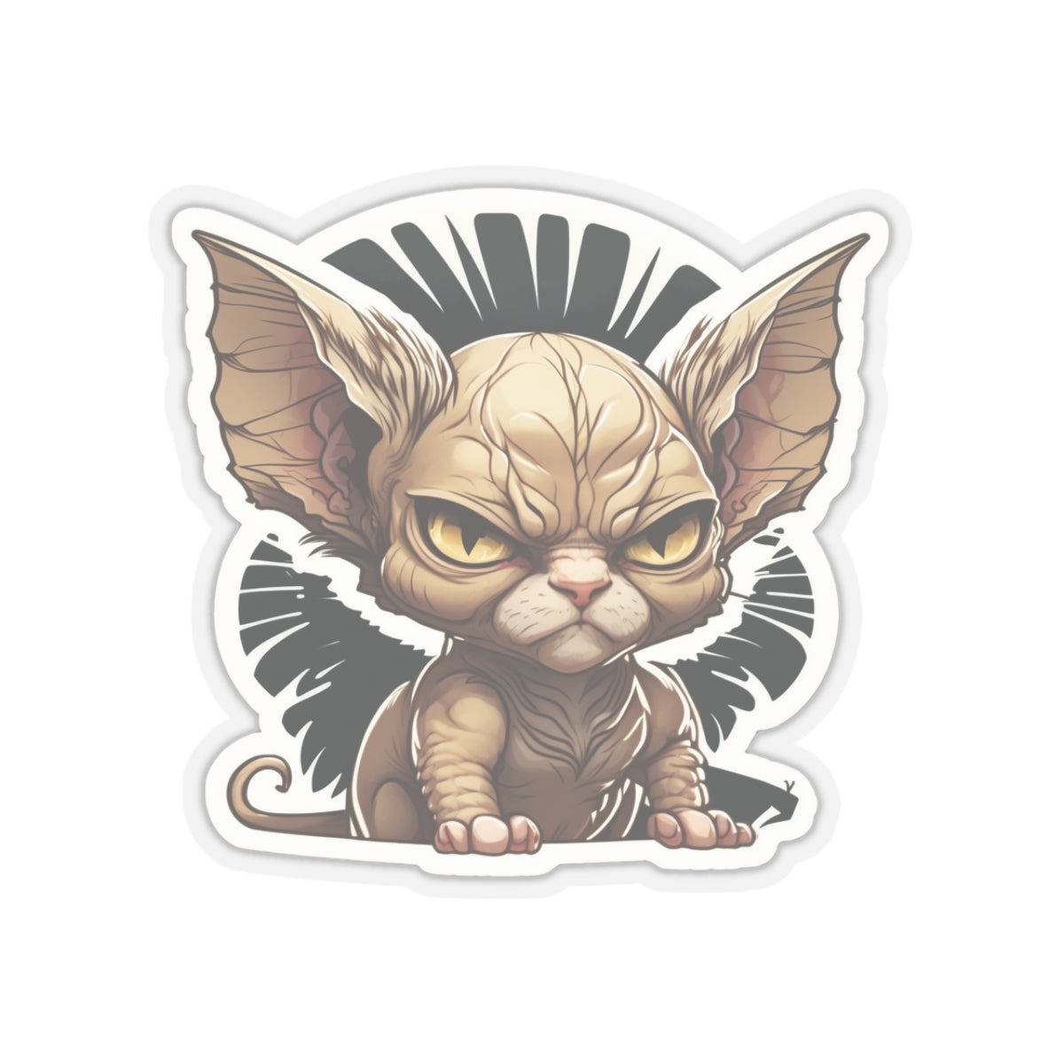Kiss-Cut Sticker of cute funny angry sphinx cat kitten for your collection