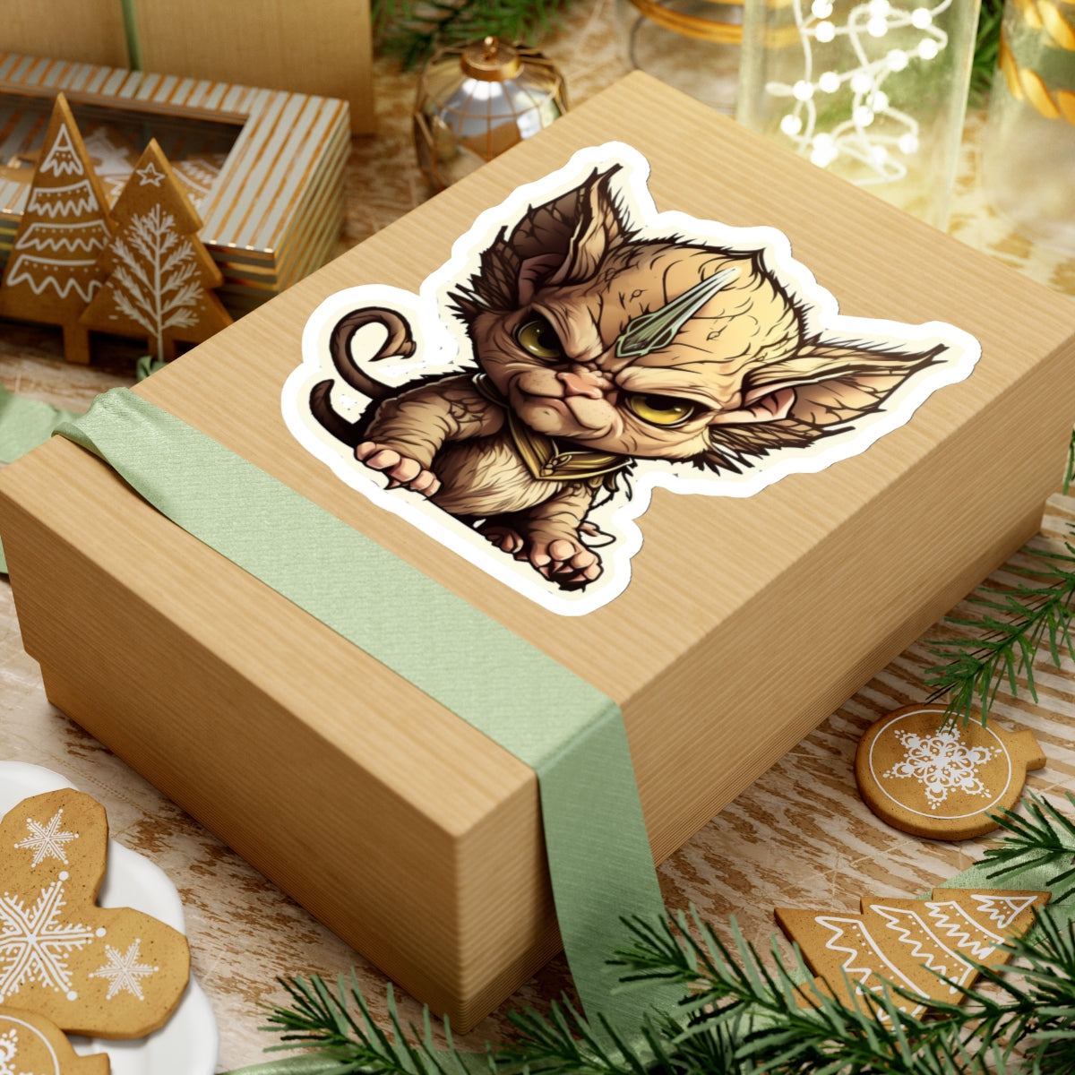 Kiss-Cut Sticker of cute funny angry sphinx cat kitten for your collection