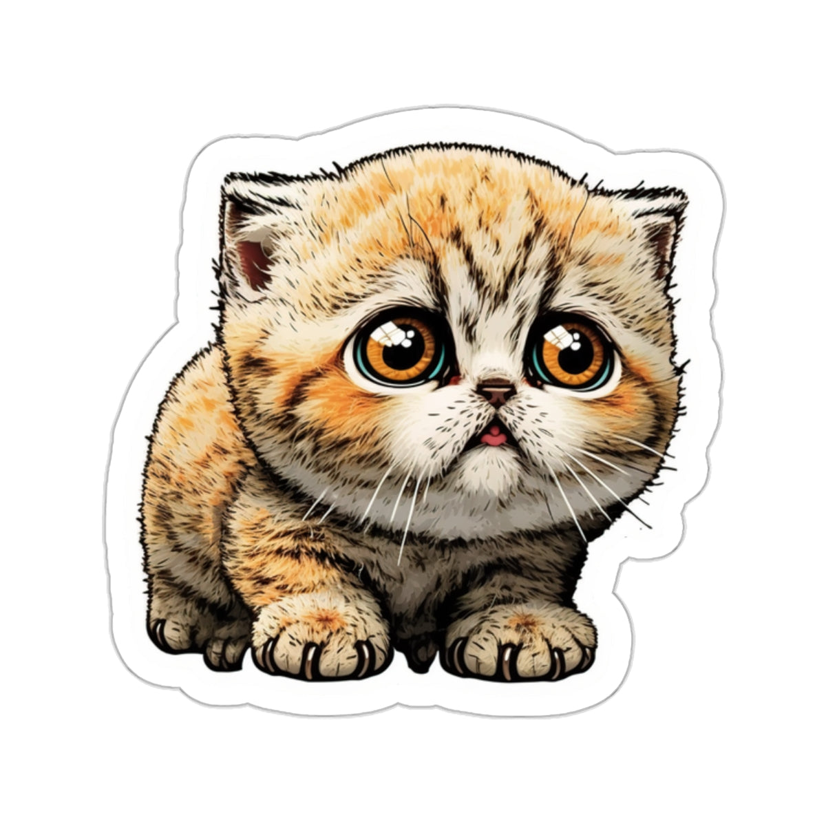 Kiss-Cut Sticker of cute funny cat kitten for your collection