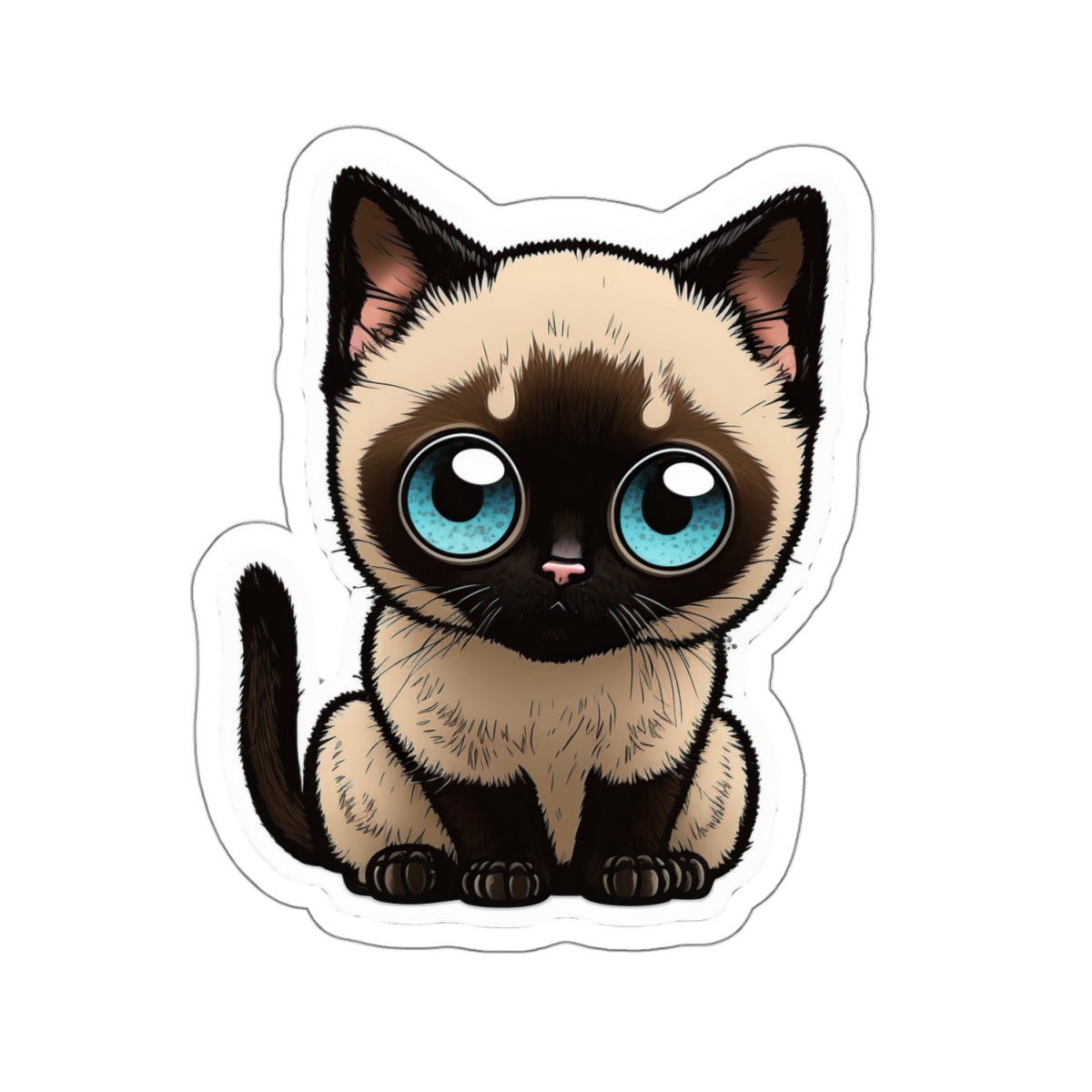 Kiss-Cut Sticker of cute funny cat kitten for your collection